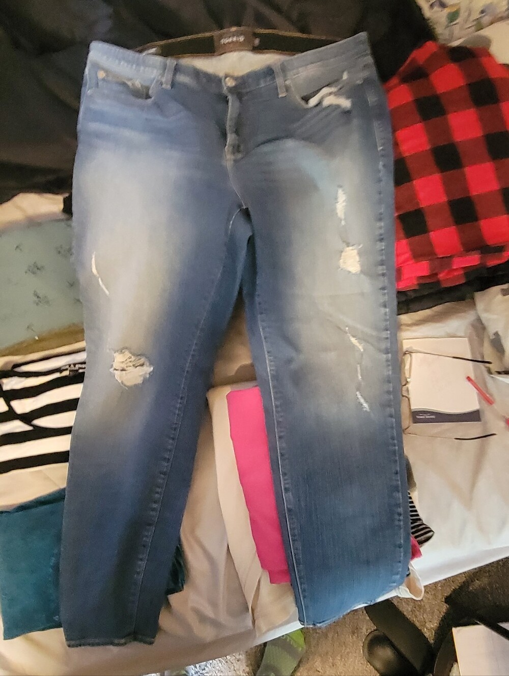 torrid Distressed Medium Blue Boyfriend Jeans